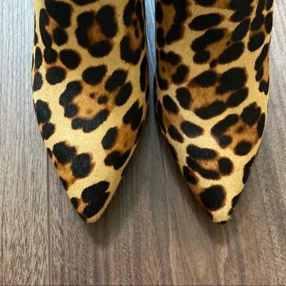 J. Crew Leopard Calf Hair Pointed Toe Boots - Picture 6 of 8